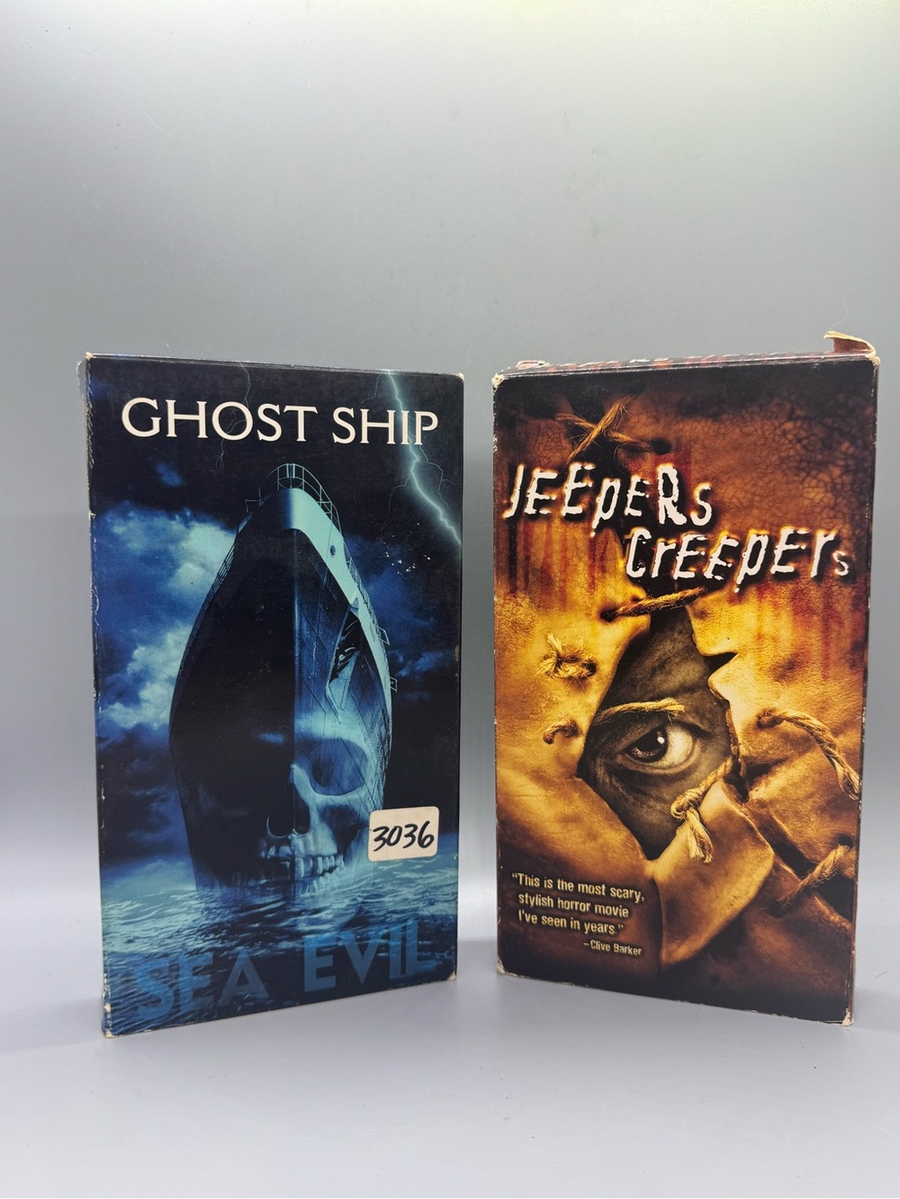Vintage Horror VHS Tape Lot – Jeepers Creepers & Ghost Ship – Original Cases